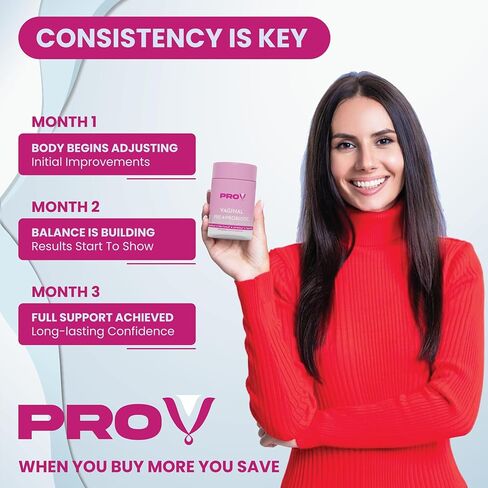 Pro-V Health Vaginal Probiotics for Women – pH Balance, Odor, Yeast, Gut & Digestive Health Support – Prebiotics + Cranberry Extract – Lactobacillus Blend – Feminine Wellness – 30 CT in Saudi Arabia