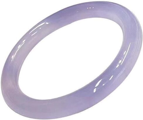 Gemstone Bangle Bracelet, Ice Violet Chalcedony Clear and Stylish, Suitable for a Sister’s Wedding Gift in Saudi Arabia