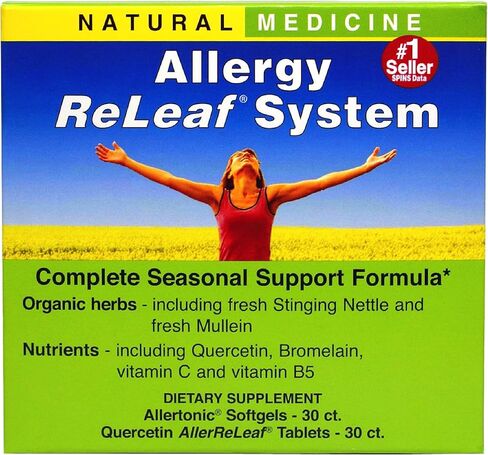 Herbs Etc. Allergy ReLeaf System - Seasonal Discomfort Supplement - Seasonal Support for Sneezing & Itchy Eyes - Supports Sinus Function - 60 Softgels (60 Servings), 60 Tablets (60 Servings) - 2 Pack in Saudi Arabia