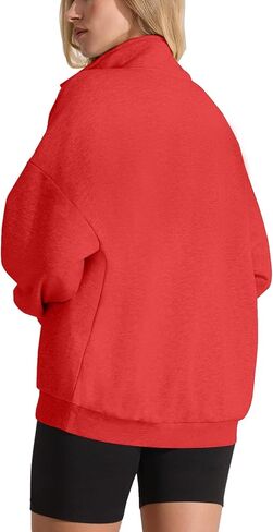 Womens Oversized Sweatshirt Button Fleece Henley Neck Pullover Top Casual Fall Fashion Outfits Clothes in Saudi Arabia
