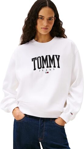 Tommy Jeans womens Medium Weight Pullover Crewneck With Printed Logo in Saudi Arabia