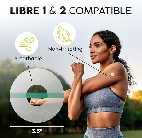 Freestyle 20 Libre 2 Covers Waterproof – Transparent, Easy to Apply and Remove, Long-Lasting, No Glue on Center, Non-Irritating – Ideal for Sports, Swimming, and Daily Use - PAC3 in Kuwait