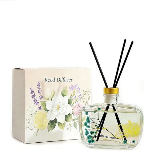 FENELY Reed Diffuser، معطر هواء بدون لهب برائحة اللافندر للمنزل، 100 مل موزع روائح الزيوت العطرية طويل الأمد مع أعواد القصب الطبيعية، آمن لغرفة النوم والمكتب والحمام in Saudi Arabia