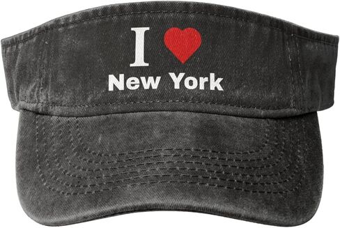 Vintage I Love New York Sun Visor Hats for Women Men Cotton Adjustable Sports Empty Top Golf Cap in Saudi Arabia