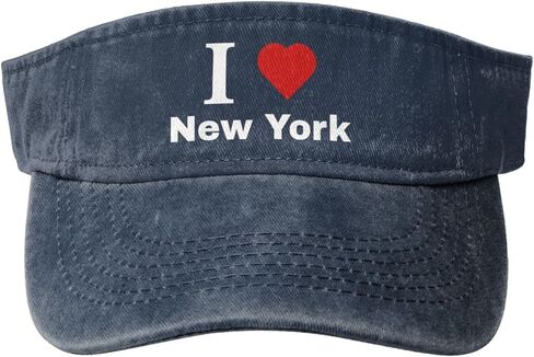 Vintage I Love New York Sun Visor Hats for Women Men Cotton Adjustable Sports Empty Top Golf Cap in Saudi Arabia