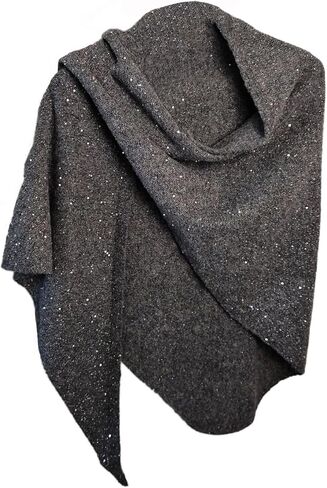 Sequin Pashmina Shawl Wraps for Women Knitted Shawls Scarf Solid Color Lightweight Poncho Wrap Tops Evening Party in Kuwait