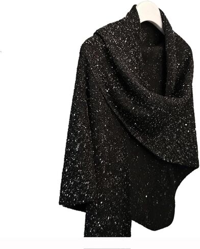 Sequin Pashmina Shawl Wraps for Women Knitted Shawls Scarf Solid Color Lightweight Poncho Wrap Tops Evening Party in Kuwait