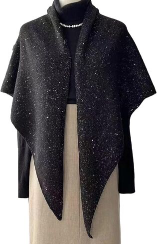 Sequin Pashmina Shawl Wraps for Women Knitted Shawls Scarf Solid Color Lightweight Poncho Wrap Tops Evening Party in Kuwait