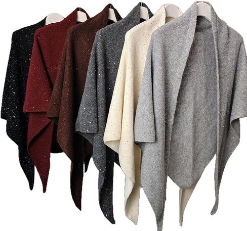 Sequin Pashmina Shawl Wraps for Women Knitted Shawls Scarf Solid Color Lightweight Poncho Wrap Tops Evening Party in Kuwait