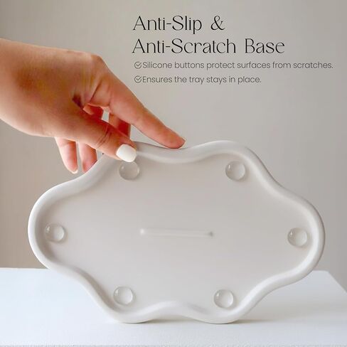Cloud Ceramic Tray, Glossy White Irregular Jewelry Dish, Luxury Ceramic Ring Holder and Vanity Organizer, Cloud Trinket Plate for Keys, Perfume, or Nightstand Decor in Saudi Arabia