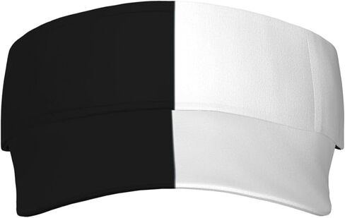 Half Black Half White Sun Sports Visor Hat One Size Cap Hat Packable Outdoor Hat for Women and Men in Saudi Arabia