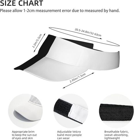 Half Black Half White Sun Sports Visor Hat One Size Cap Hat Packable Outdoor Hat for Women and Men in Saudi Arabia