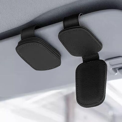 2 Pack Universal Black Magnetic Sunglass Holder for Car Sun Visor Auto Interior Accessories for SUV Truck Pickup in Saudi Arabia