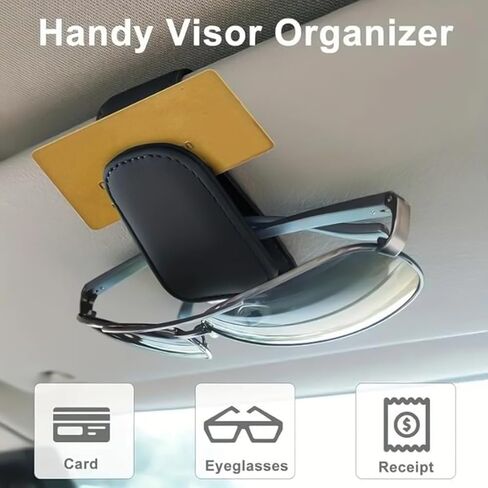 2 Pack Universal Black Magnetic Sunglass Holder for Car Sun Visor Auto Interior Accessories for SUV Truck Pickup in Saudi Arabia