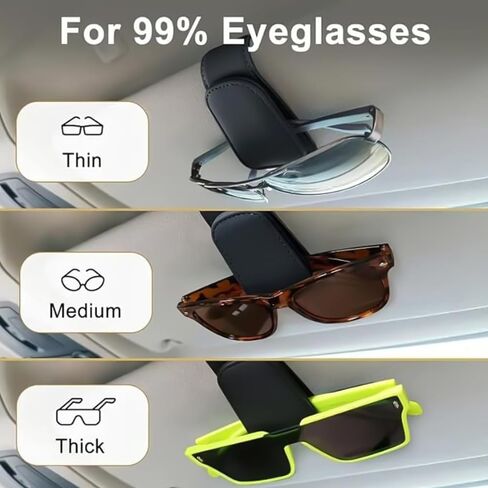 2 Pack Universal Black Magnetic Sunglass Holder for Car Sun Visor Auto Interior Accessories for SUV Truck Pickup in Saudi Arabia