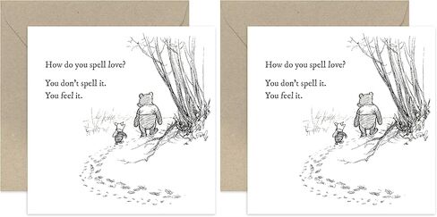Old English Co. Winnie the Pooh Card For Friend - Friendships quote من Winnie the Pooh و Piglet for Sister ، Cousin ، BFF - Card Card | فارغ في الداخل مع مظروف in Kuwait