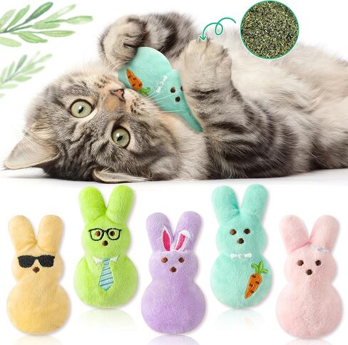 MALLMALL6 Catnip Toys for Cat - 5Pcs Christmas Pickle Catmint Interactive Cat Toy for Indoor Cats, Soft Plush with Santa Hat Cat Supplies, Kitten Teething Chew Toy Set, Pet Xmas Gifts for Cat Lover in Kuwait