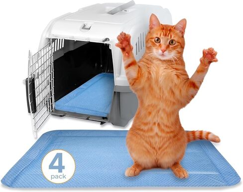 Skywin Pet Carrier Insert Pad - 2 Pack 19.5" x 12.5" Puppy Pads for Small Carrier Bag - Disposable Small Dog Pee Pads, Cat Pee Pad for Carriers, Small Dog Mat, Puppy Training Pads for Carrier (Blue) in Kuwait