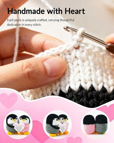 Belloxis Valentines Day Gifts for Her Boyfriend Girlfriend Animals to My Love Crochet Penguins Wedding Anniversary Valentines Birthday Small Gift for Women Men Romantic Presents Couples Wife Husband in Saudi Arabia