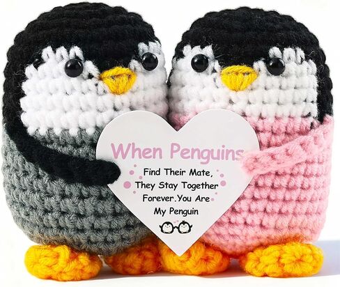 Belloxis Valentines Day Gifts for Her Boyfriend Girlfriend Animals to My Love Crochet Penguins Wedding Anniversary Valentines Birthday Small Gift for Women Men Romantic Presents Couples Wife Husband in Saudi Arabia