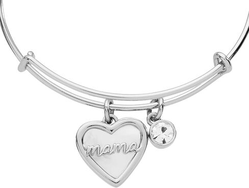 Alex and Ani BILY Mama سوار سلكي قابل للتوسيع من أم اللؤلؤ على شكل قلب للنساء in Kuwait