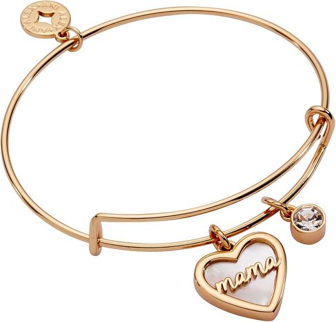 Alex and Ani BILY Mama سوار سلكي قابل للتوسيع من أم اللؤلؤ على شكل قلب للنساء in Kuwait