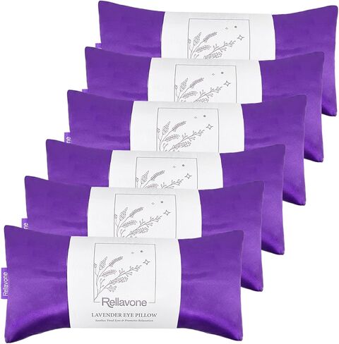 Lavender Eye Pillow for Relaxation, Yoga, Sleeping, Washable Weighted Eye Mask with Natural Flaxseeds & Lavender for Headache, Sinus, Dry Eyes Relief, Meditation Accessories with Aromatherapy, 2PK in Saudi Arabia