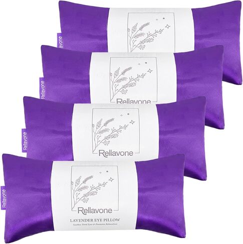 Lavender Eye Pillow for Relaxation, Yoga, Sleeping, Washable Weighted Eye Mask with Natural Flaxseeds & Lavender for Headache, Sinus, Dry Eyes Relief, Meditation Accessories with Aromatherapy, 2PK in Saudi Arabia