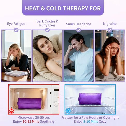 Lavender Eye Pillow for Relaxation, Yoga, Sleeping, Washable Weighted Eye Mask with Natural Flaxseeds & Lavender for Headache, Sinus, Dry Eyes Relief, Meditation Accessories with Aromatherapy, 2PK in Saudi Arabia