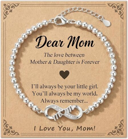 HGDEER Infinity Bracelet for Mom from Daughter Son, Birthday Christmas Mothers Day Valentines Day Gifts with Quote Card & Gift Pouch in Saudi Arabia