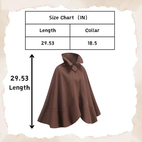 LMYOVE Medieval Renaissance Costume for Adults Detective Style Cape Halloween Dress Up in Saudi Arabia