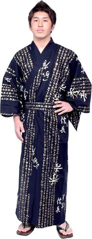 Men's Japanse Kimono Yukata Long Robe cotton(X-Large size,62"/Navy General"Hideyoshi") Halloween Costumes Sleepwear Nightgown Bathrobe Summer Festivals Party Samurai Christmas Birthdays Party Cosplay in Saudi Arabia