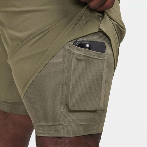 شورت Nike Unlimited للرجال Dri-FIT 7 بوصات 2 في 1 متعدد الاستخدامات (زيتوني متوسط/زيتوني متوسط/، DV9334-222) مقاس X-Large in Saudi Arabia