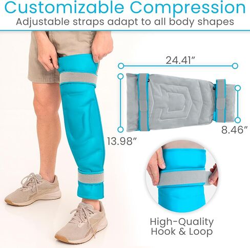 Arctic Flex Full Leg Ice Pack Wrap (Hot & Cold Therapy) - Large, Reusable Gel Ice Pack for Injuries & Swelling - ICY Sleeve for Leg Pain Relief - Cold/Hot Wrap for Thigh, HIPS, Knee, Shins & Back in Saudi Arabia