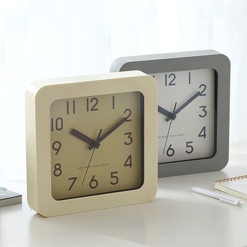 ساعة الطاولة كتم ساعات الطاولة الاسكندنافية ساعات مكتبية مربعة بسيطة ساعات البندول ساعات سطح المكتب ديكورات غرفة المعيشة ساعات سطح المكتب رمادي أصفر ﻿ ساعة مكتب (ب) in Kuwait