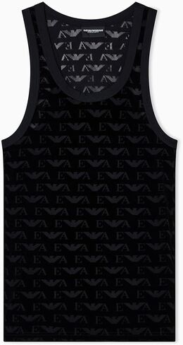 Emporio Armani Men's Jacquard Velvet Tank Top in Saudi Arabia