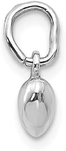 The Black Bow 14k White Gold Tiny Puffed Heart Charm, 5mm (3/16 inch) in Saudi Arabia