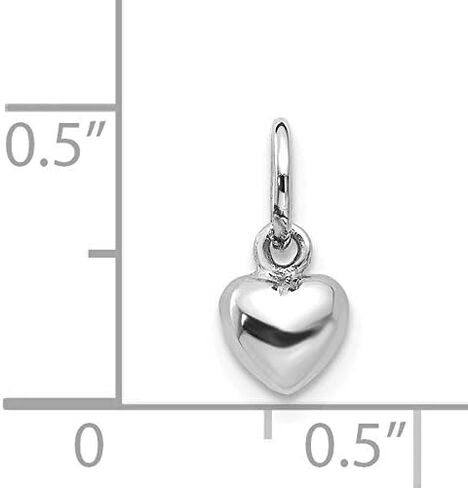 The Black Bow 14k White Gold Tiny Puffed Heart Charm, 5mm (3/16 inch) in Saudi Arabia