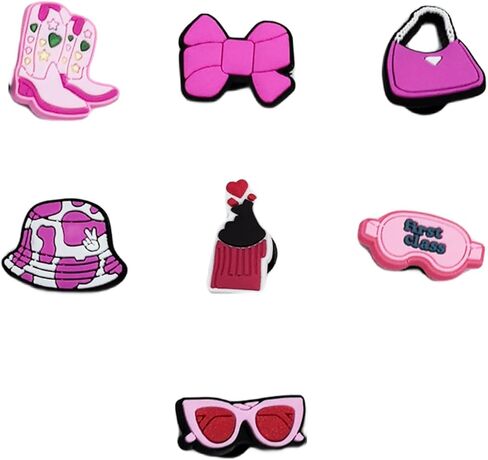 48 PCS Shoe Charms for Girls Boys Women Men Teens, Decorative Charms for Sandals, Party Favors, 0.47" Button Diameter (Pink 48pcs) in Saudi Arabia