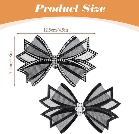 2 Pcs Rhinestone Shoe Bows Clips for Women, Black Bow Decorative Shoe Clip, Buckle Detachable Rhinestone Jewelry Ornaments Shoes Clips for Women Heels, Bridal Wedding Party Prom Shoes Clip Decorations Accessories in Saudi Arabia