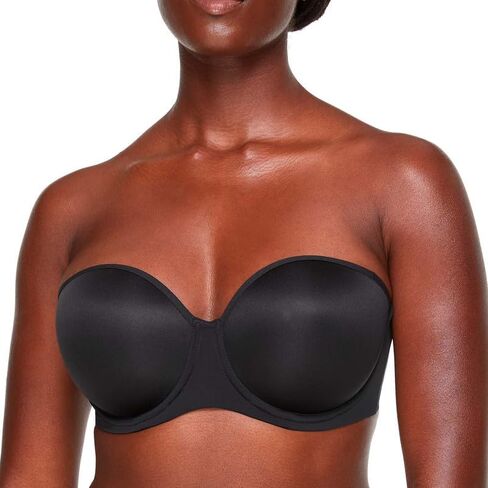 ThirdLove Classic Strapless Bra, Underwire, High Support, Removable Straps & No-Slip Silicone Grip, Supportive Bras for Women Black in Kuwait