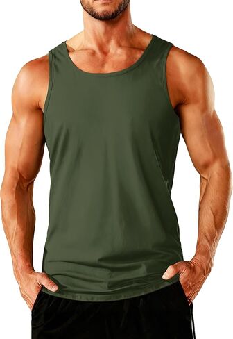 Men's Workout Tank Top Athletic Cotton Sleeveless Shirts in Saudi Arabia