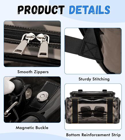 Large Clear Backpack Transparent Heavy Duty School PVC Bookbag See Through Bag Boys and Girls for College Work Travel Security, Semi Black in Saudi Arabia