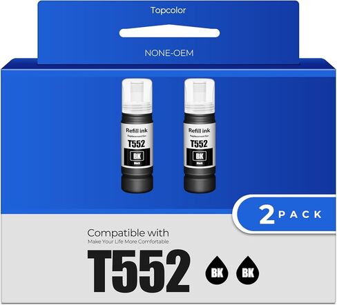 552 زجاجات حبر Ecotank 6 عبوات ET-8550 ET-8500 بديلة لزجاجة إعادة تعبئة الحبر Epson 552 لطابعة Ecotank Photo ET 8550 ET8550 Ecotank Photo ET 8500 ET8500 (BK PB C M Y GY) in Kuwait
