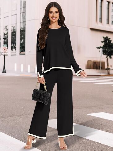 مجموعات صالة صغيرة للنساء طويلة الأكمام سترة بيجامة مجموعات Sweatsuits 2 قطعة بانت مجموعات رياضية ملابس السفر in Kuwait