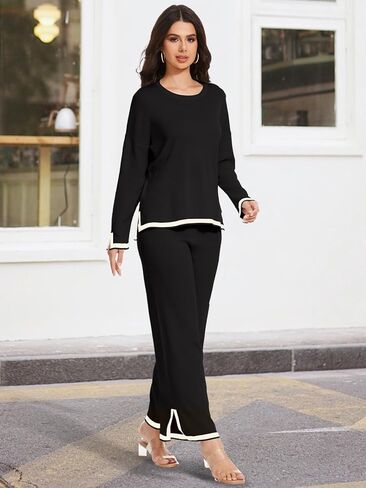 مجموعات صالة صغيرة للنساء طويلة الأكمام سترة بيجامة مجموعات Sweatsuits 2 قطعة بانت مجموعات رياضية ملابس السفر in Kuwait