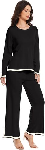 مجموعات صالة صغيرة للنساء طويلة الأكمام سترة بيجامة مجموعات Sweatsuits 2 قطعة بانت مجموعات رياضية ملابس السفر in Kuwait