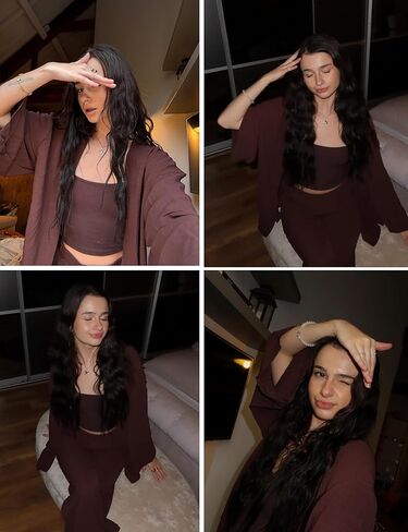 ZAFUL Women 2 Piece Tracksuits Outfits Loungewear Sets Solid Linen Loose Cardigan Suits And Wide Leg Pants Casual Suits in Saudi Arabia