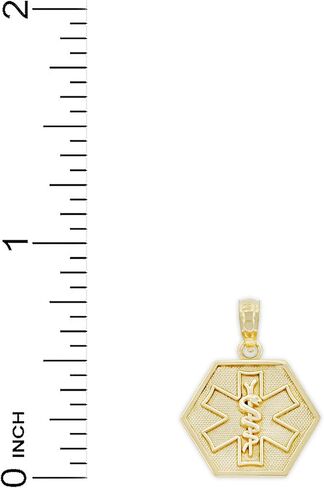 سحر بطاقة الهوية الطبية من Gold Caduceus - ذهب أصفر خالص عيار 10 قيراط - هدية تخرج رائعة in Saudi Arabia