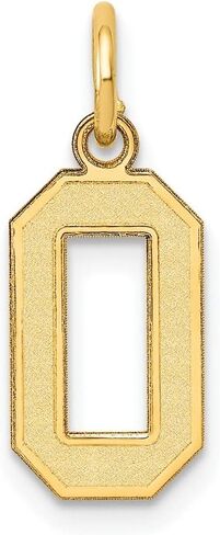 10K Yellow Gold Small Satin Number Charm Pendant in Saudi Arabia
